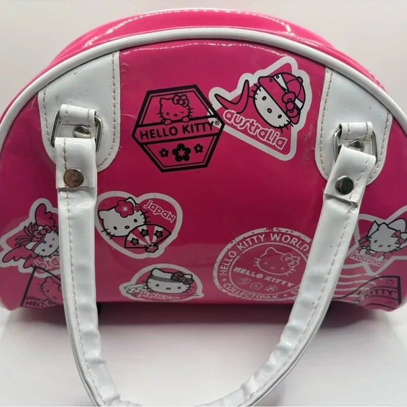 Hello Kitty Pink Mini Bag Sanrio Kawaii Y2K Kids Purse Travel Stamp - Picture 4 of 7